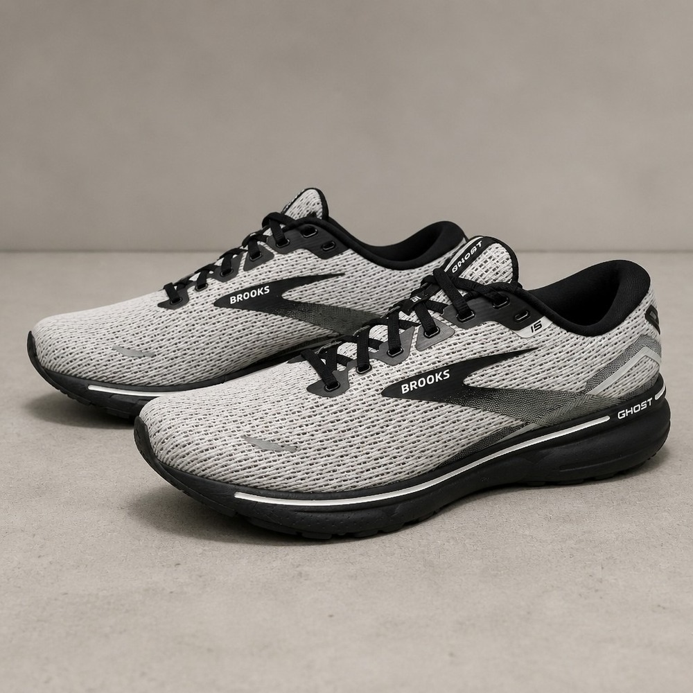 Brooks Ghost 15 Running Trainer Athletic Shoes White Black 1103931D121 Men's 11